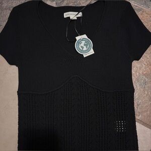 Aeropostale Black Short Sleeve Knit Top